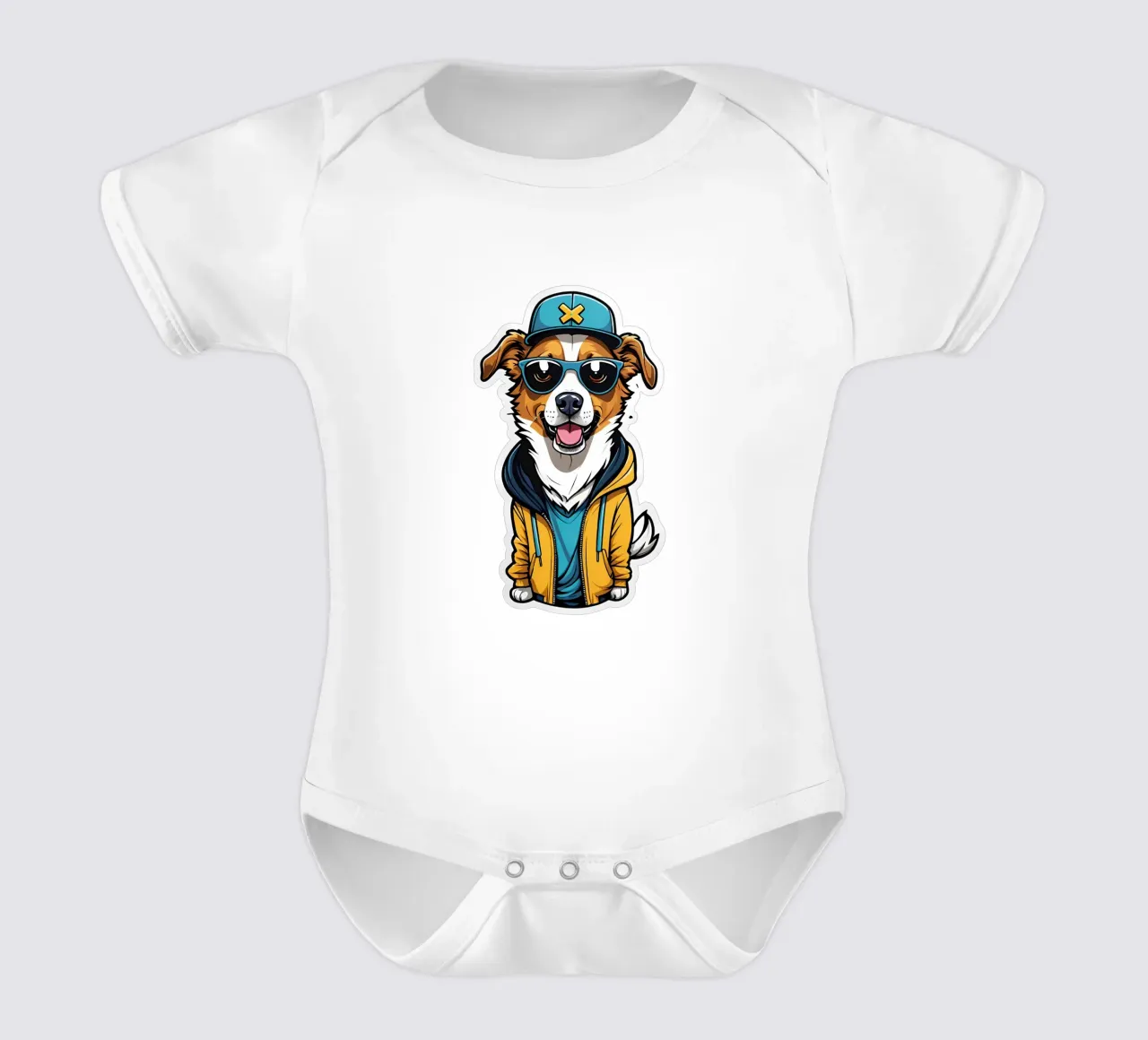 Chien cool, motif 1 body bébé de ZAMART - PopArt