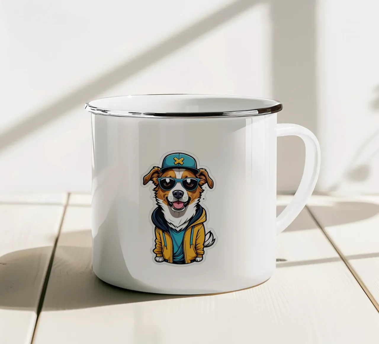 Cane forte, motivo 1 tazza in smalto da ZAMART - PopArt