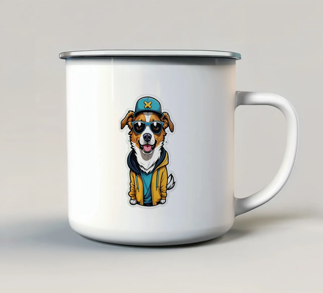 Cane forte, motivo 1 tazza in smalto da ZAMART - PopArt