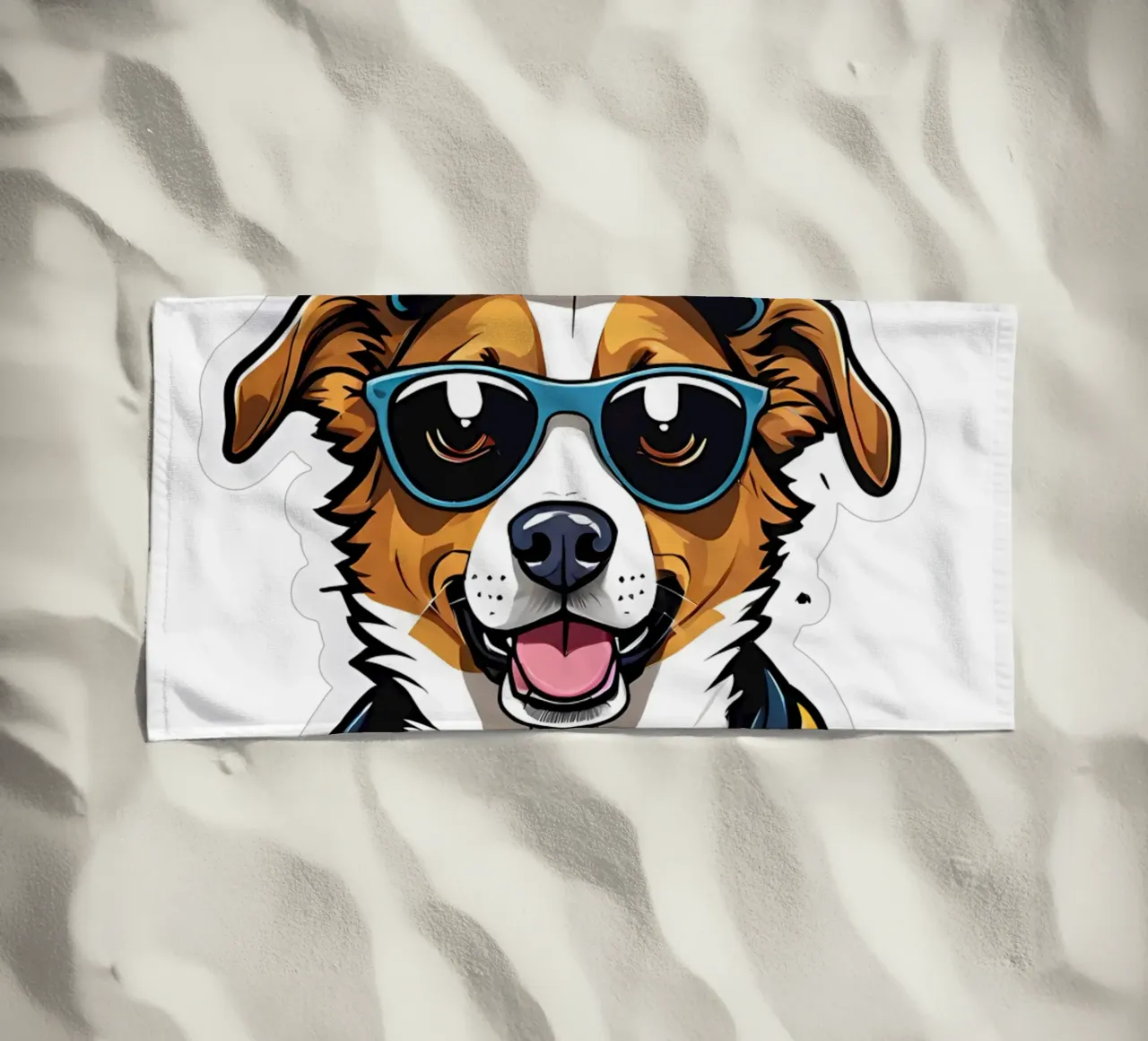 Coole hond, motief 1 strandhanddoek van ZAMART - PopArt