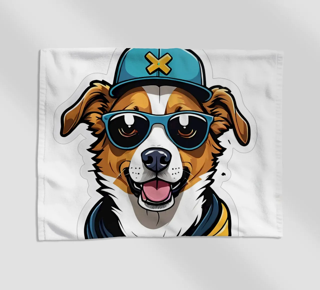 Coole hond, motief 1 strandhanddoek van ZAMART - PopArt