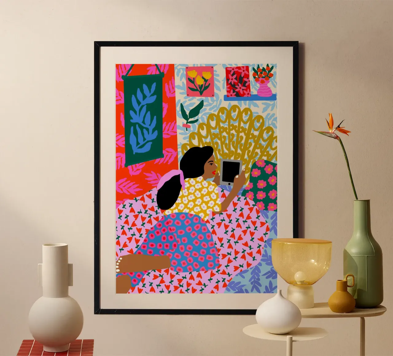 Procrastinare il letto poster con telaio in legno da Pictufy Sun & Spirit