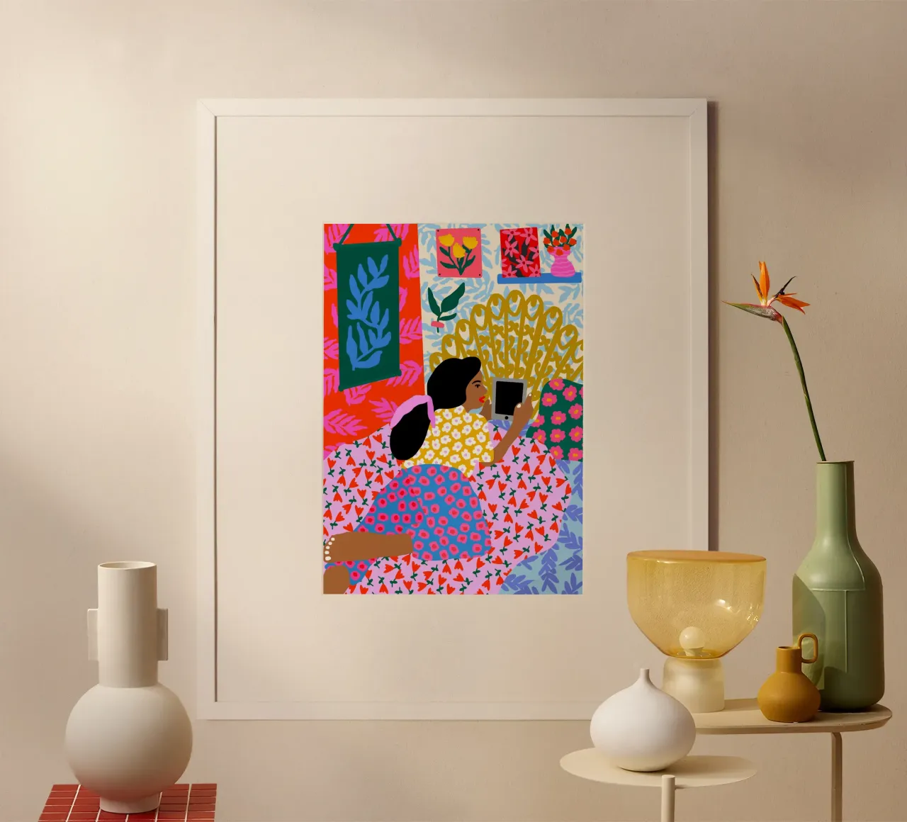 Procrastinare il letto poster con telaio in legno da Pictufy Sun & Spirit