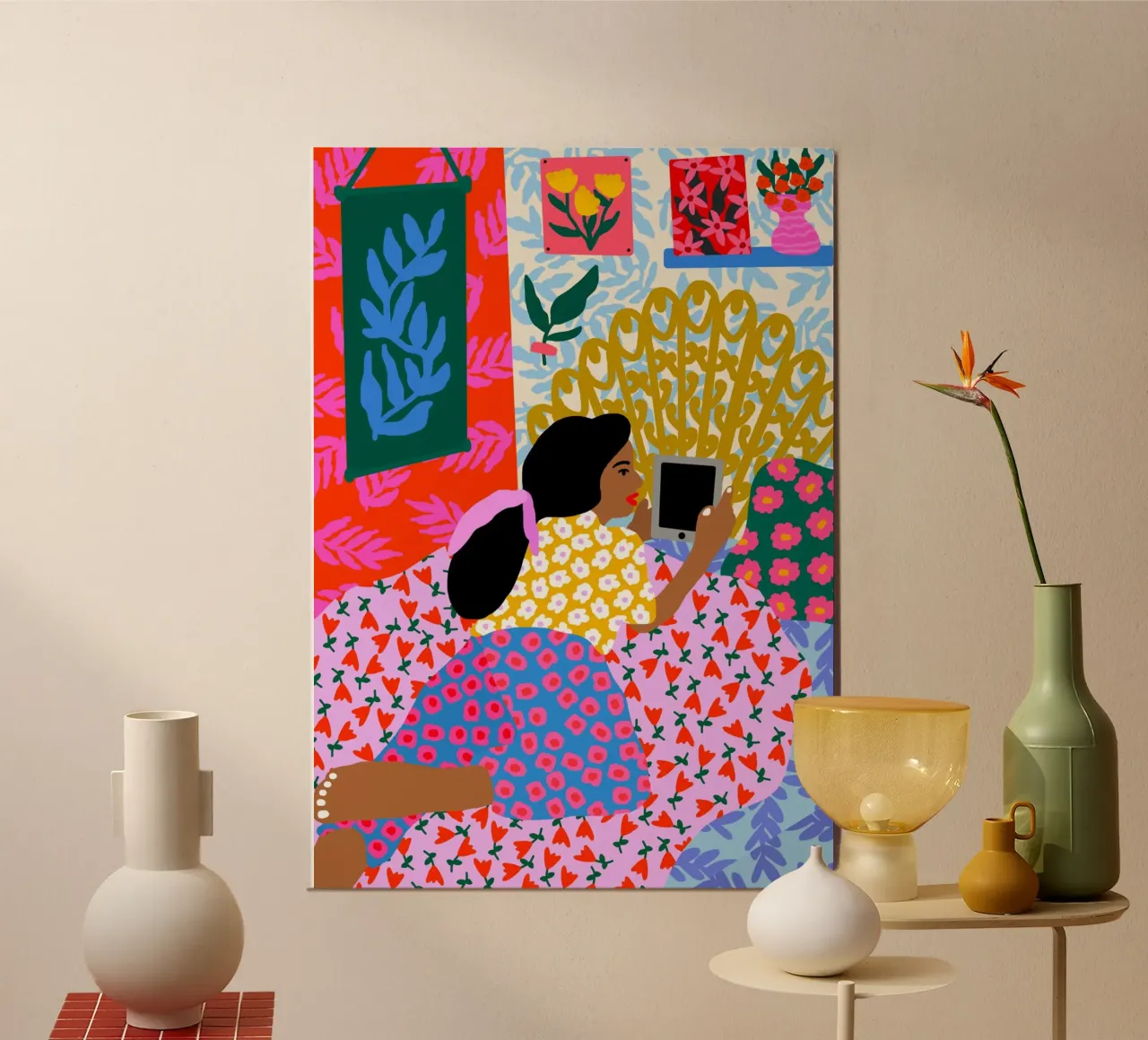 Procrastinare il letto poster con telaio in legno da Pictufy Sun & Spirit