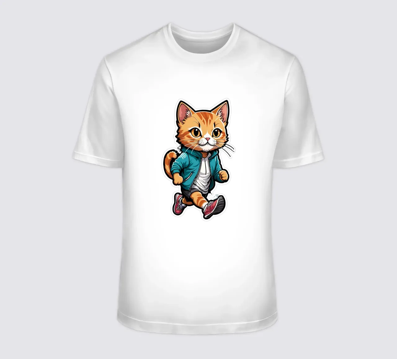 Gatto che fa jogging t-shirt da ZAMART - PopArt