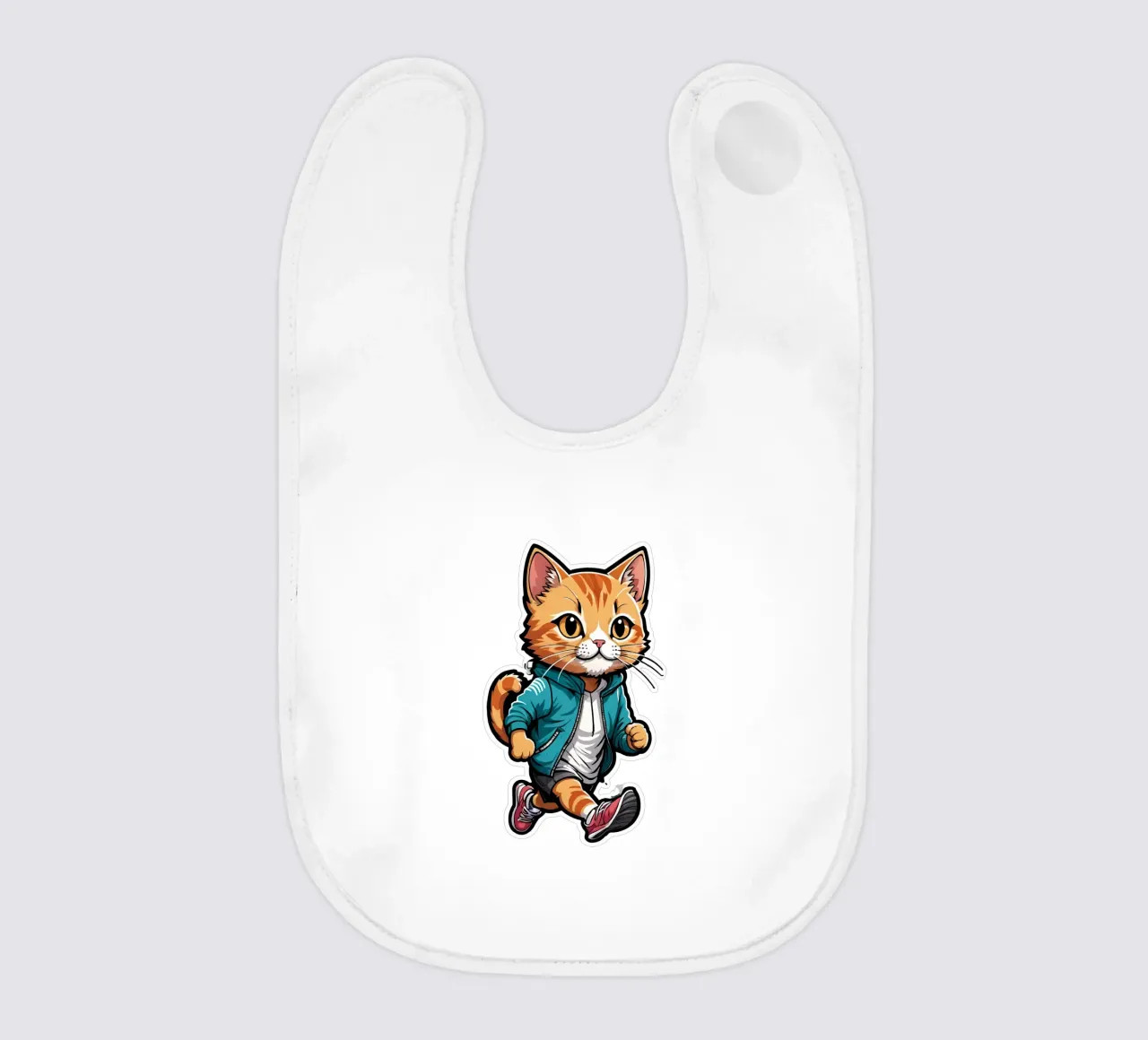 Gatto che fa jogging bavaglino da ZAMART - PopArt