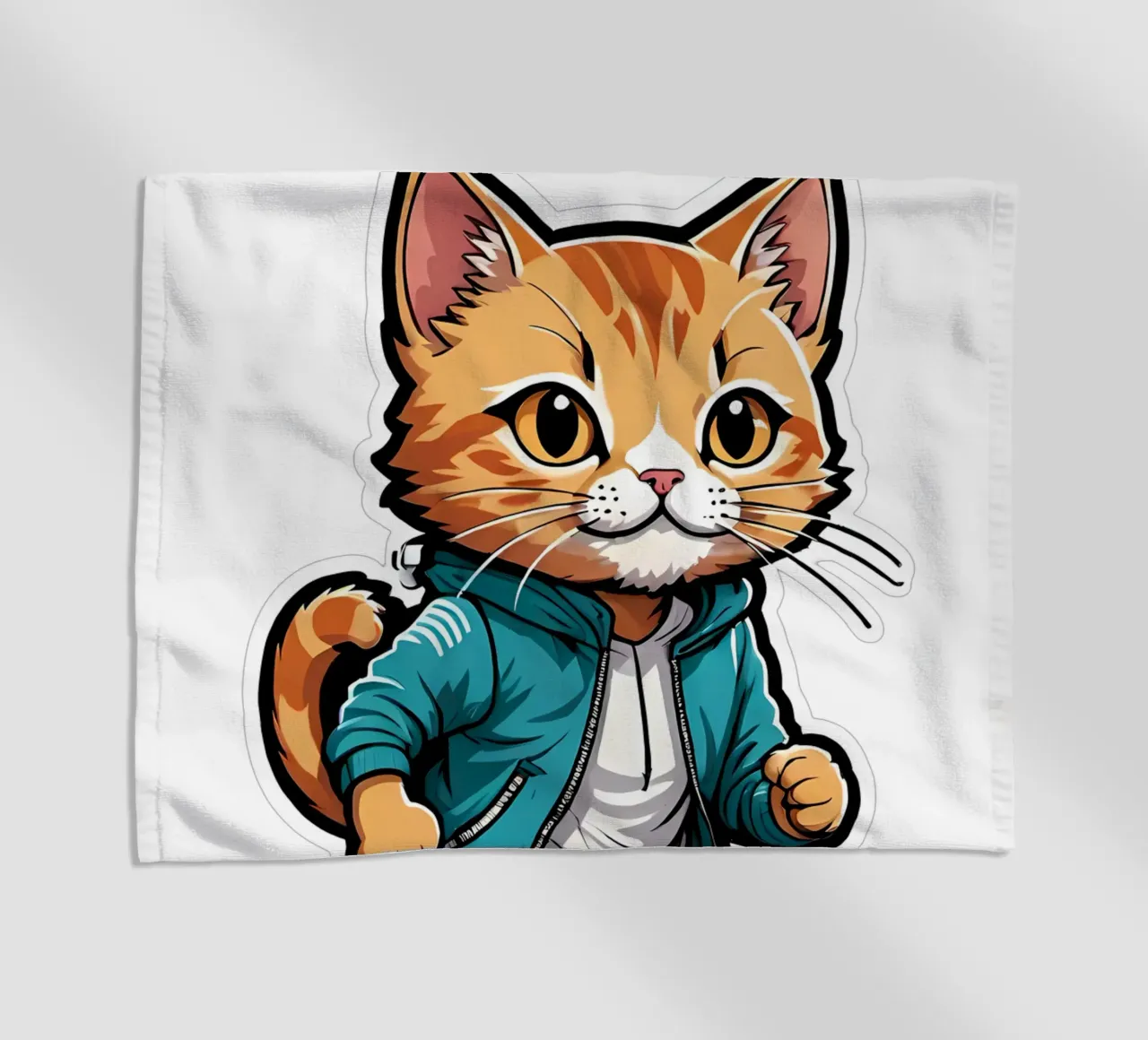Gatto che fa jogging telo mare da ZAMART - PopArt