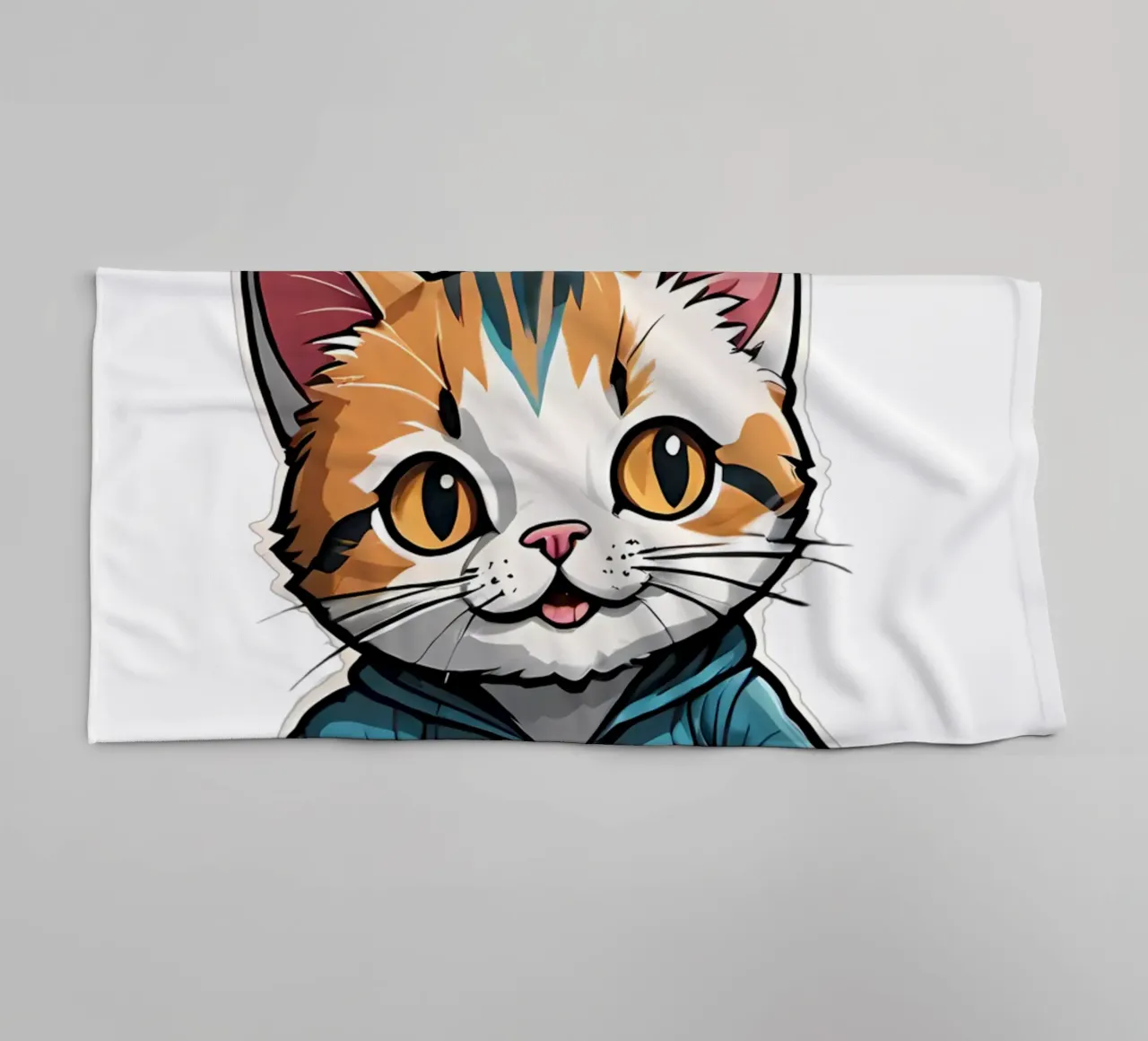 Cat jogging, motif 2 towel by ZAMART - PopArt