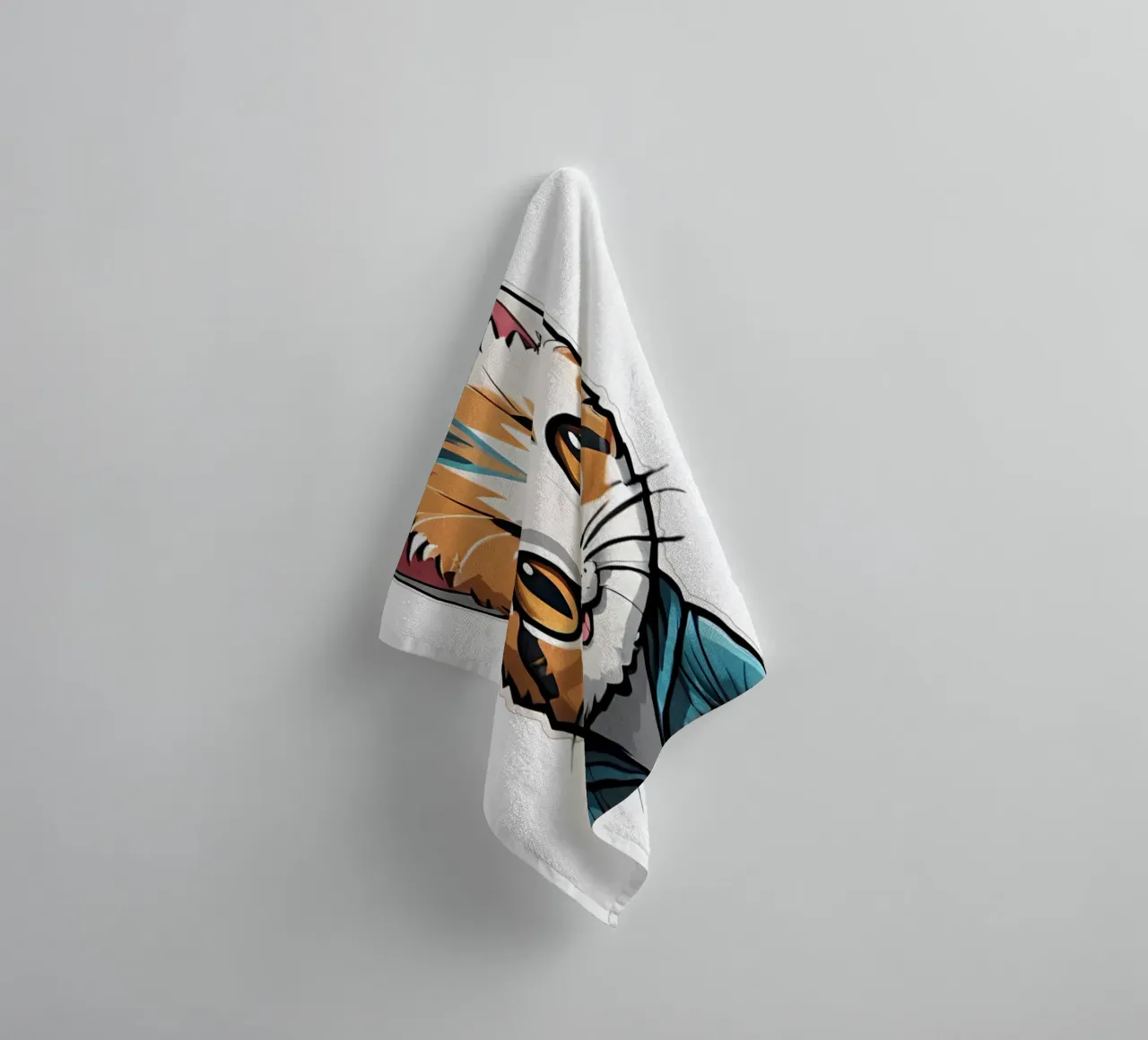 Cat jogging, motif 2 towel by ZAMART - PopArt