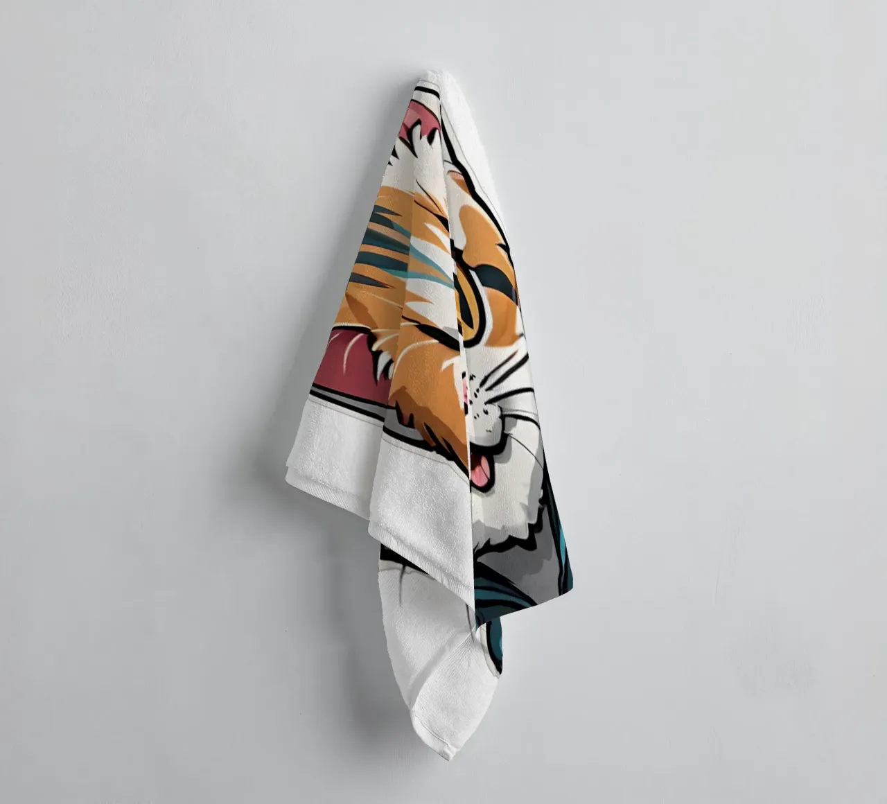 Cat jogging, motif 2 towel by ZAMART - PopArt