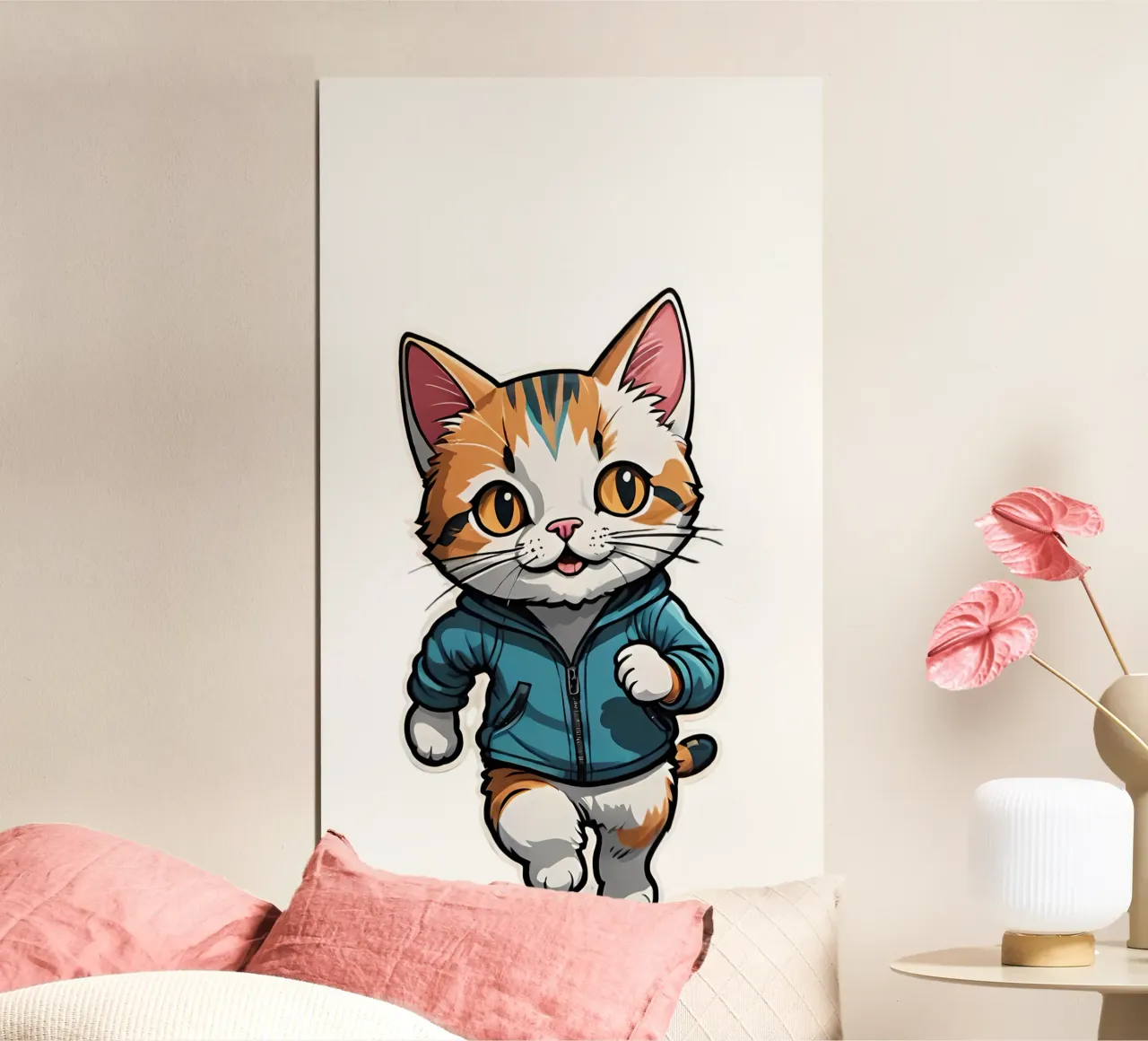 Cat jogging, motif 2 hahnemühle by ZAMART - PopArt