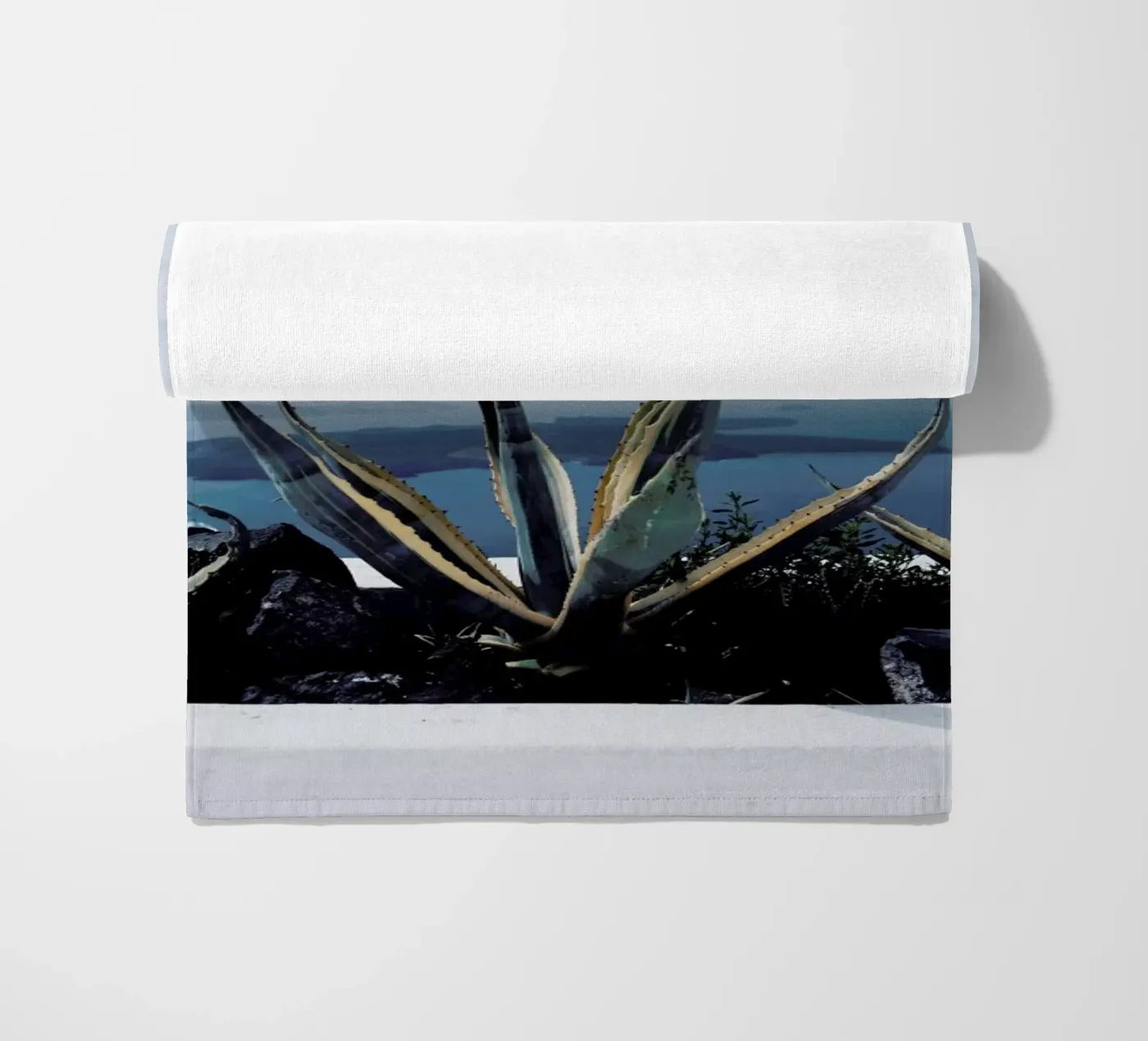 Santorini beach towel by Sebastian Hilgetag