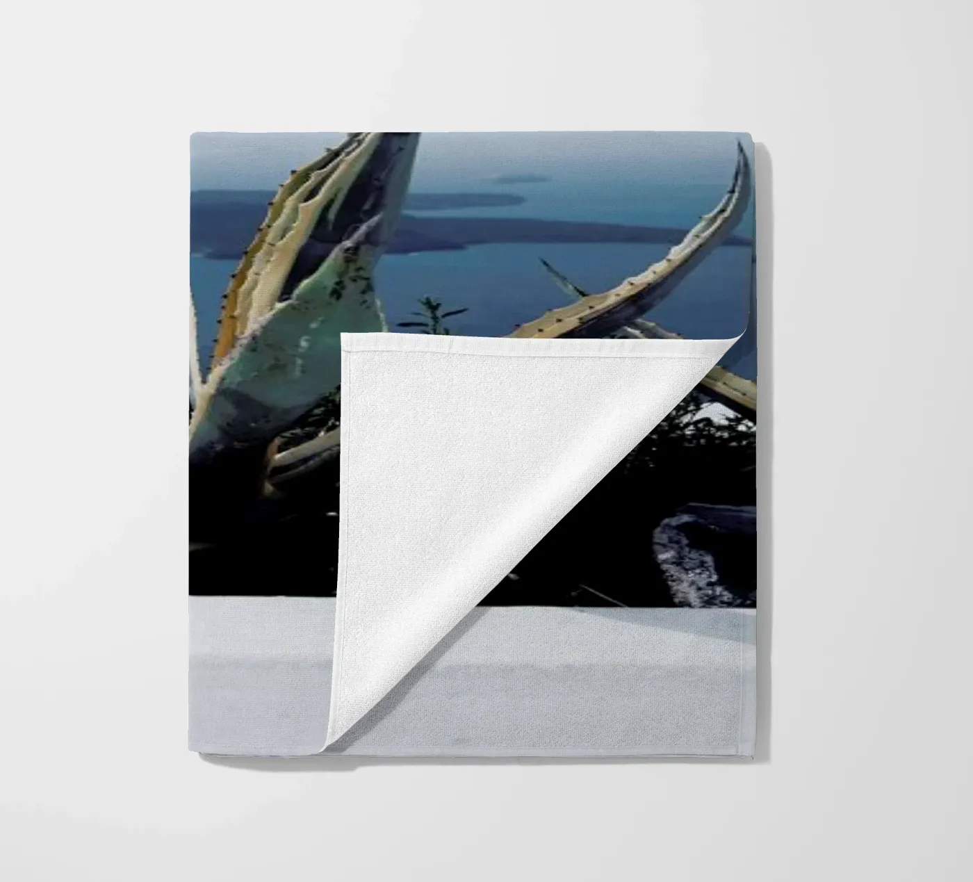 Santorini beach towel by Sebastian Hilgetag