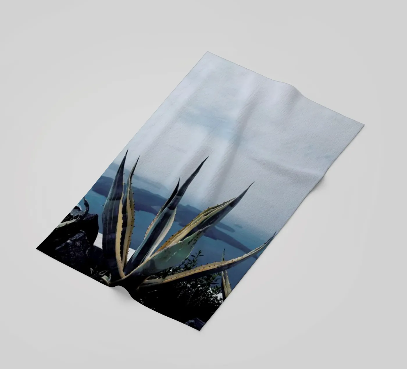 Santorini beach towel by Sebastian Hilgetag