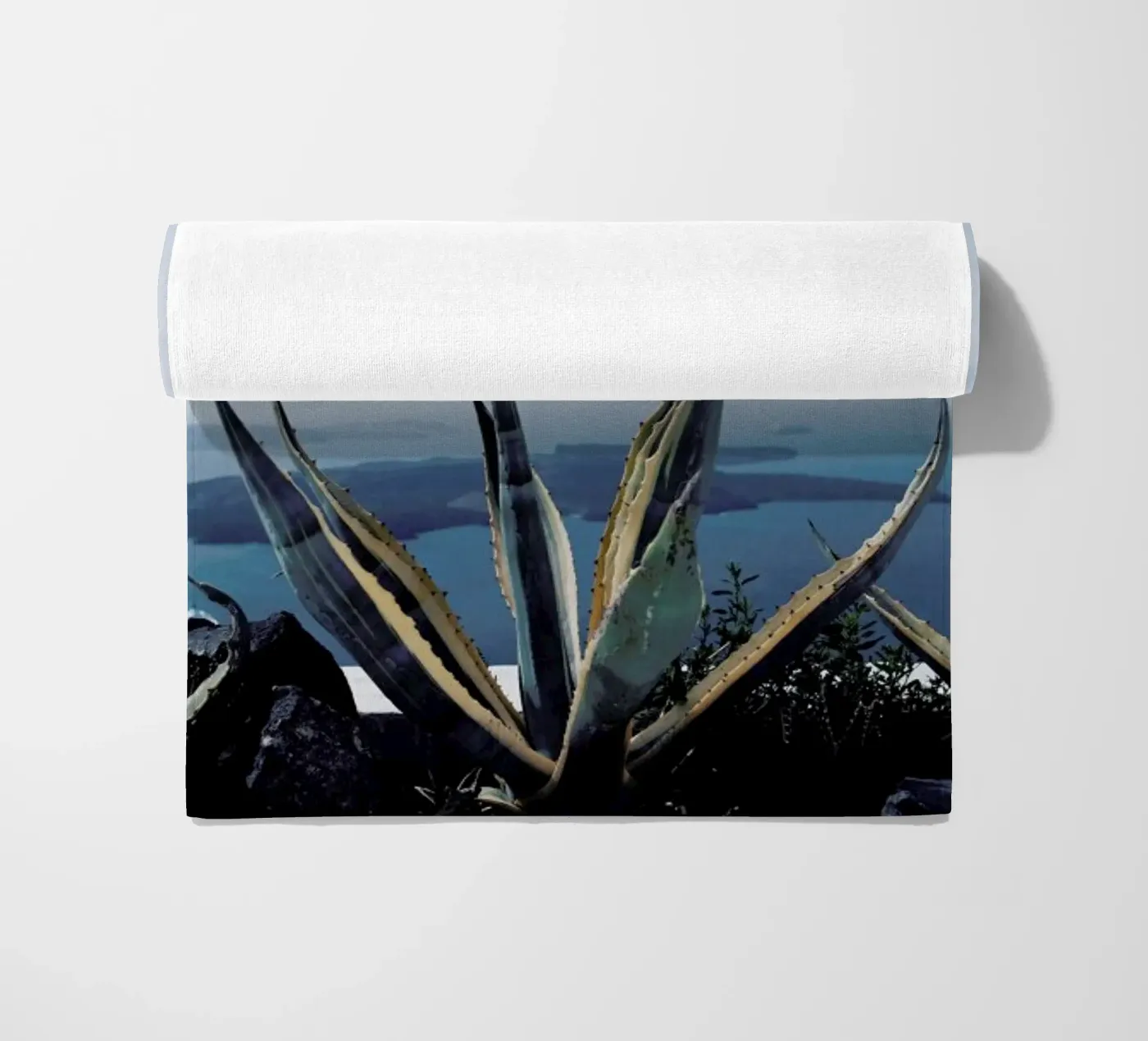Santorini beach towel by Sebastian Hilgetag