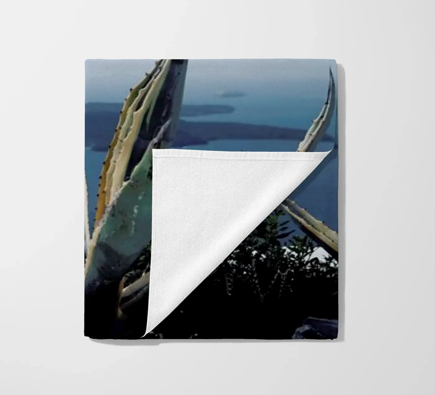 Santorini beach towel by Sebastian Hilgetag