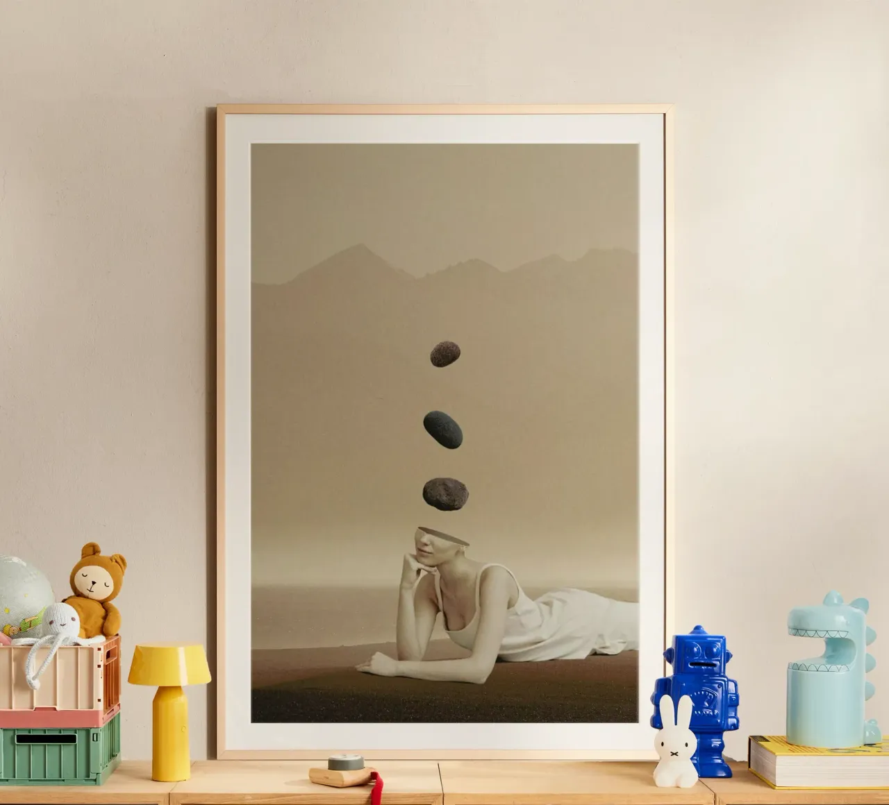Peace of Mind 2 poster con telaio in alluminio da Maarten Léon