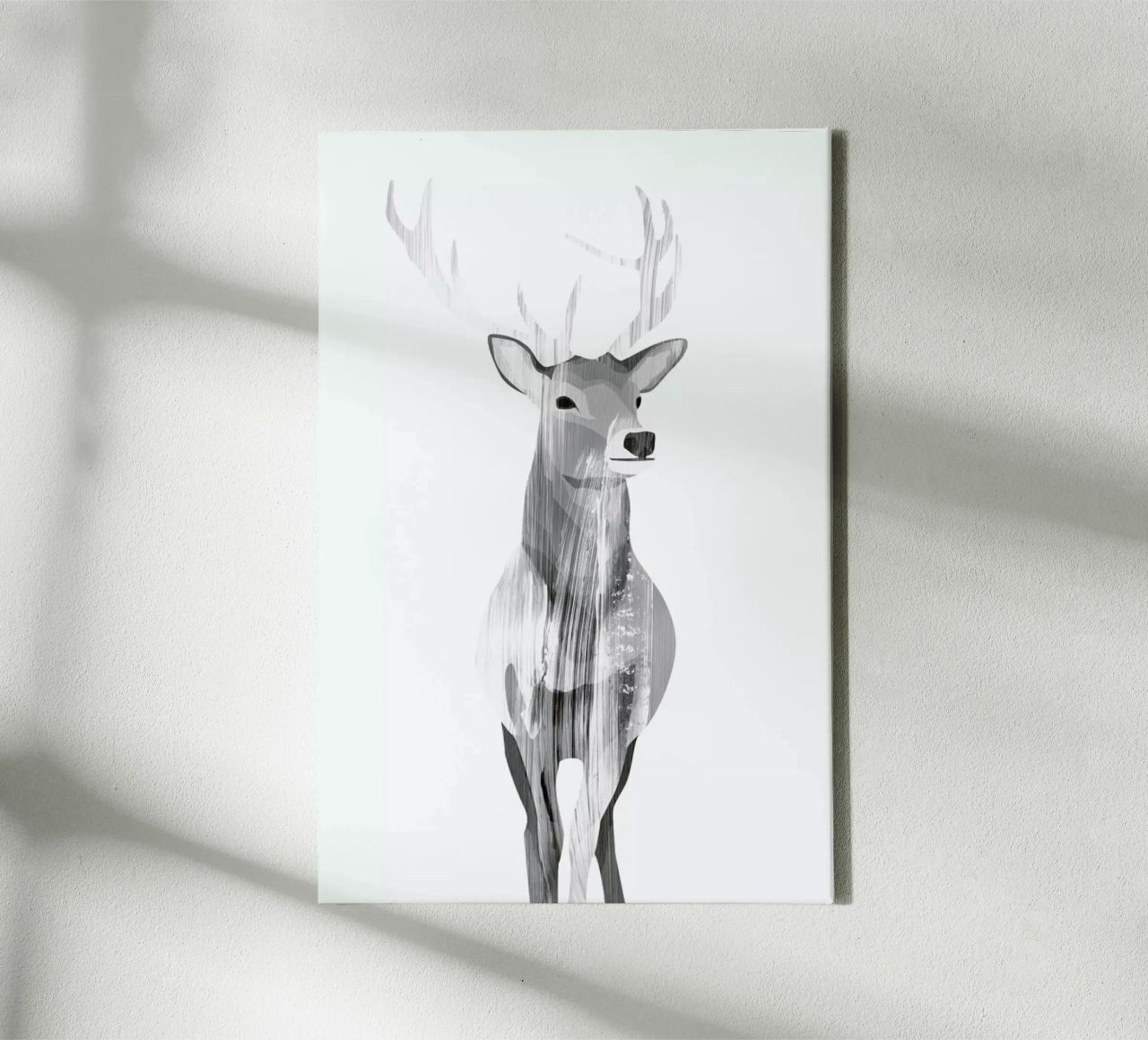 Deer Black & White Leinwand von Goed Blauw