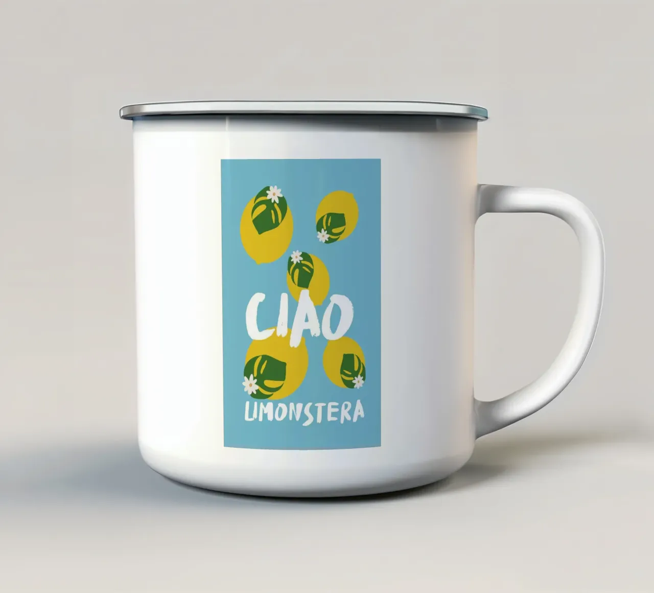 Ciao Limonstera tazza in smalto da pierosvisuals