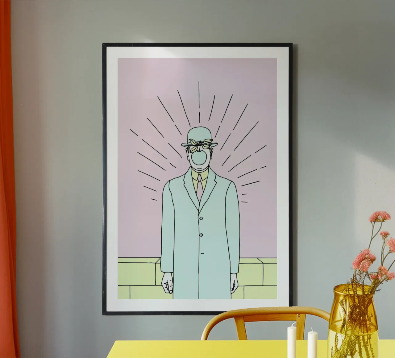 The Son of Man poster con telaio in alluminio da Róbert Farkas