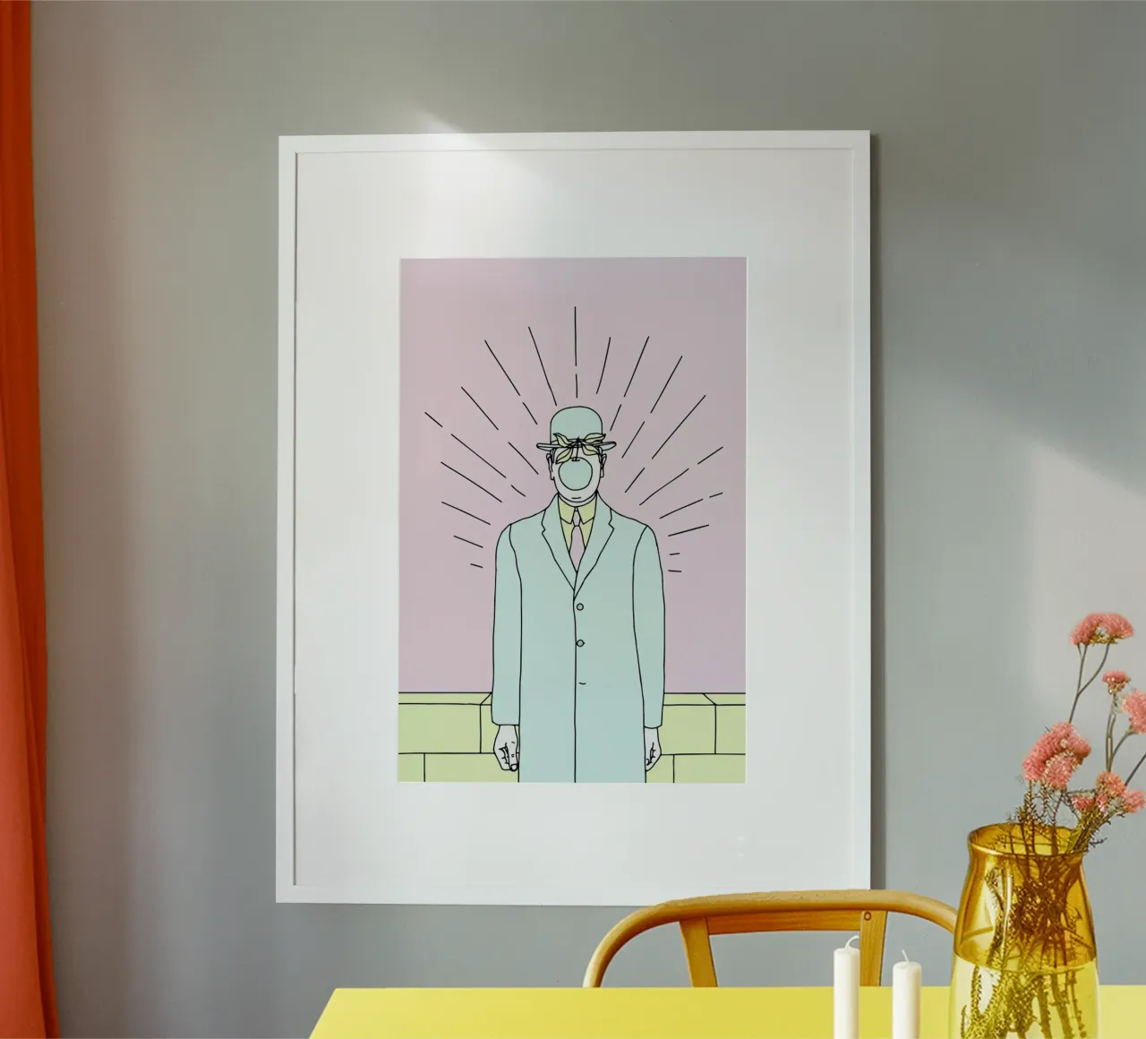 The Son of Man poster con telaio in alluminio da Róbert Farkas