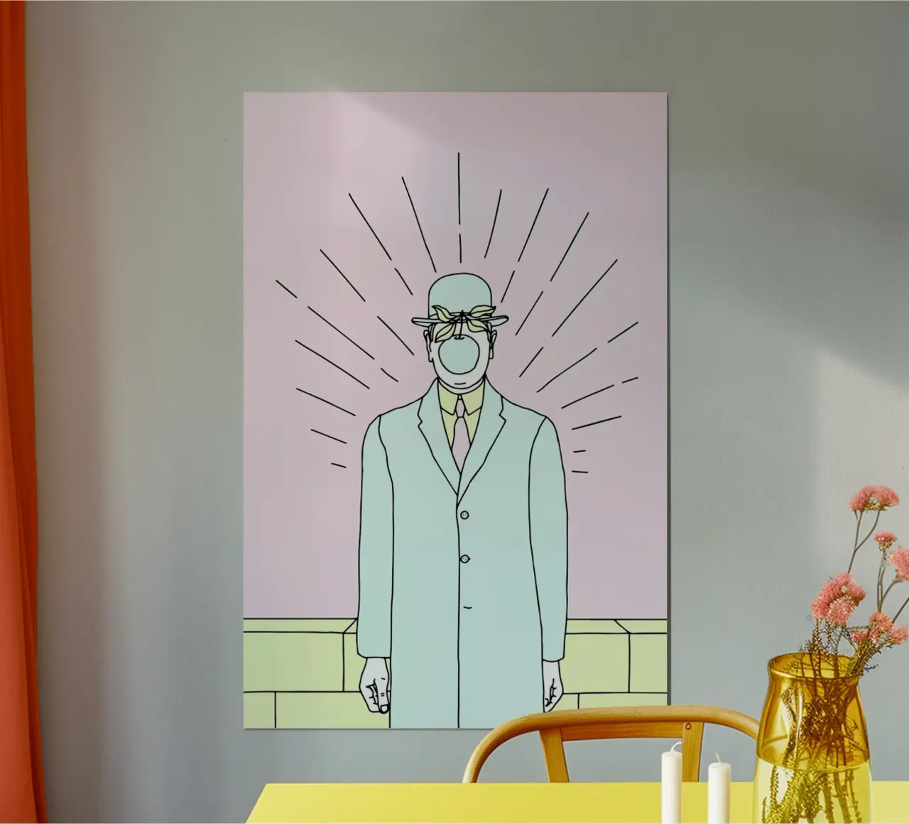 The Son of Man poster con telaio in alluminio da Róbert Farkas