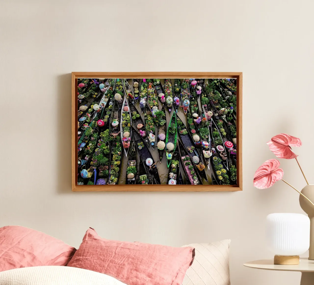 Pasar Terapung - Insan Kamil canvas met Baklijst van Pictufy