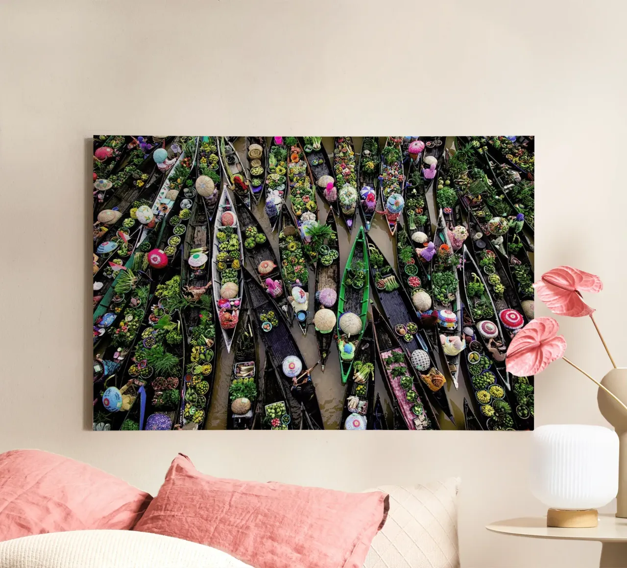 Pasar Terapung - Insan Kamil canvas met Baklijst van Pictufy