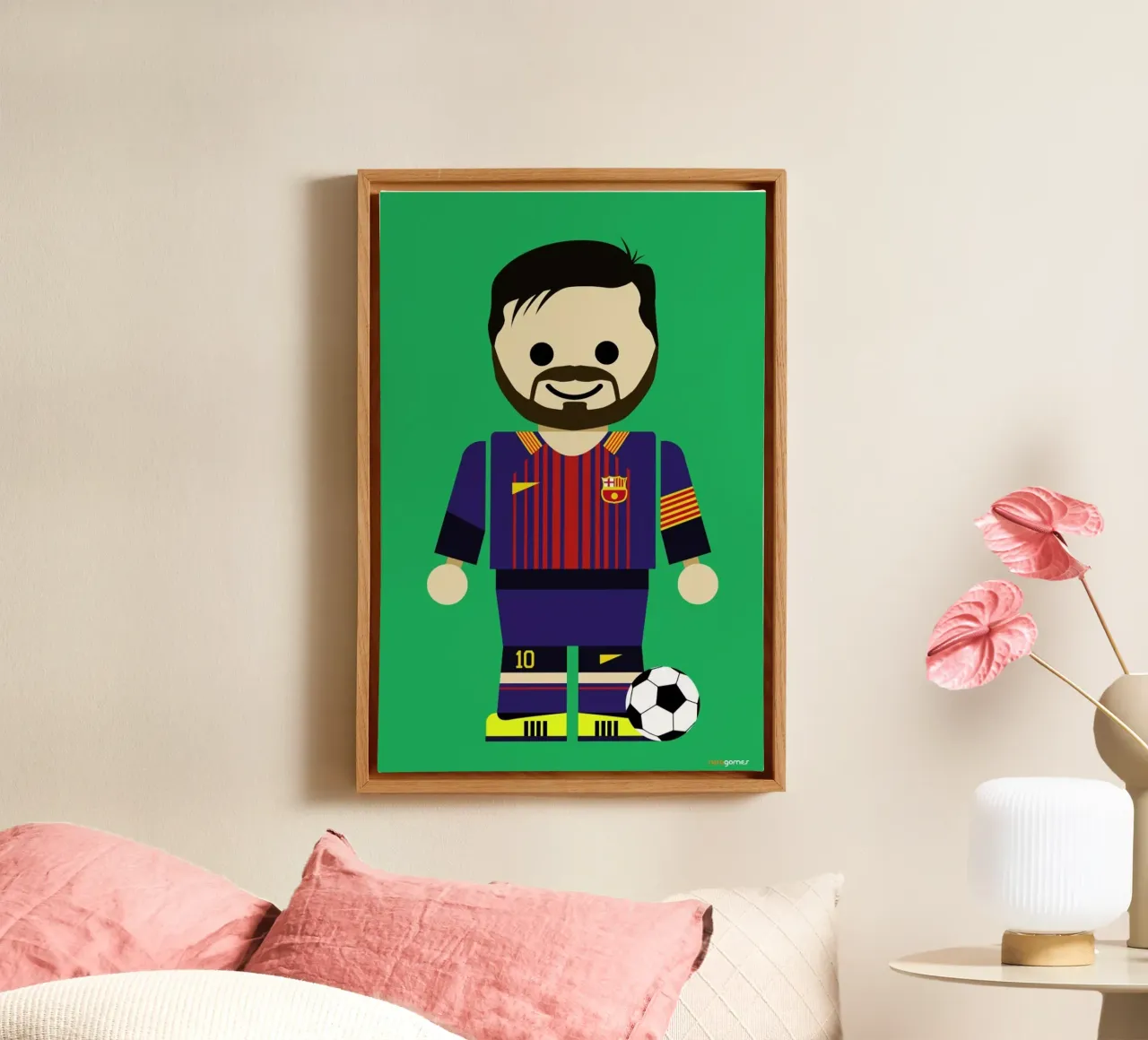 Messi Toy tela con Cornice a cassetta da Rafa Gomes