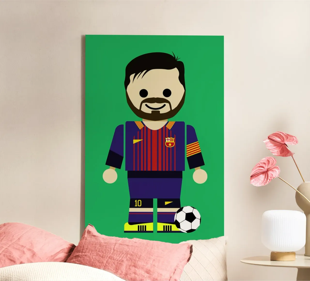 Messi Toy tela con Cornice a cassetta da Rafa Gomes
