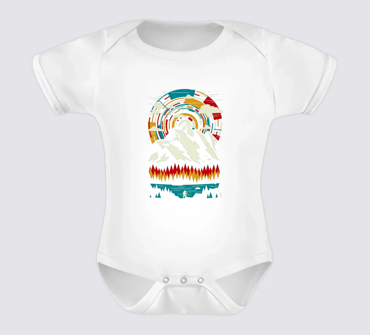 All'aperto Montagne futuristiche - Retro body neonato maniche corte da LM2KONE