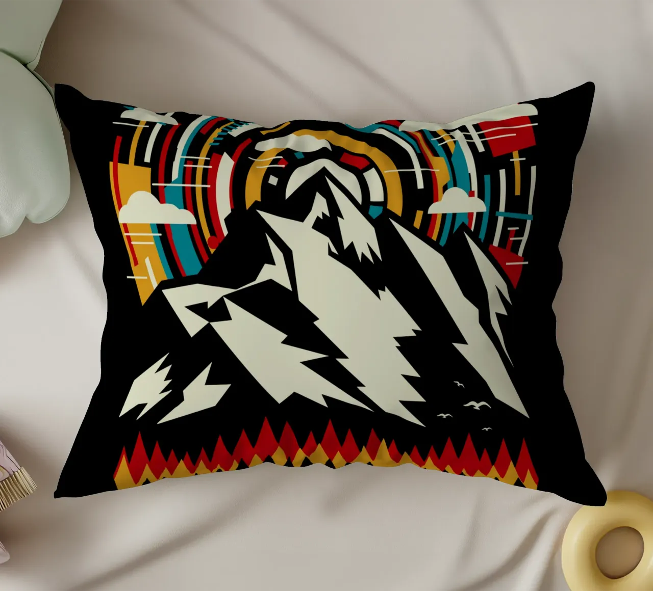 All'aperto Montagne futuristiche - Retro cuscino da LM2KONE