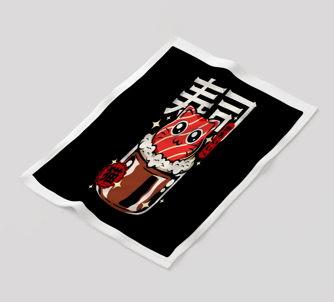 Gatto Neko Sushi coperta in pile da LM2KONE