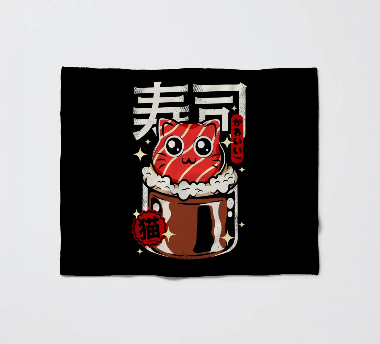 Gatto Neko Sushi coperta in pile da LM2KONE