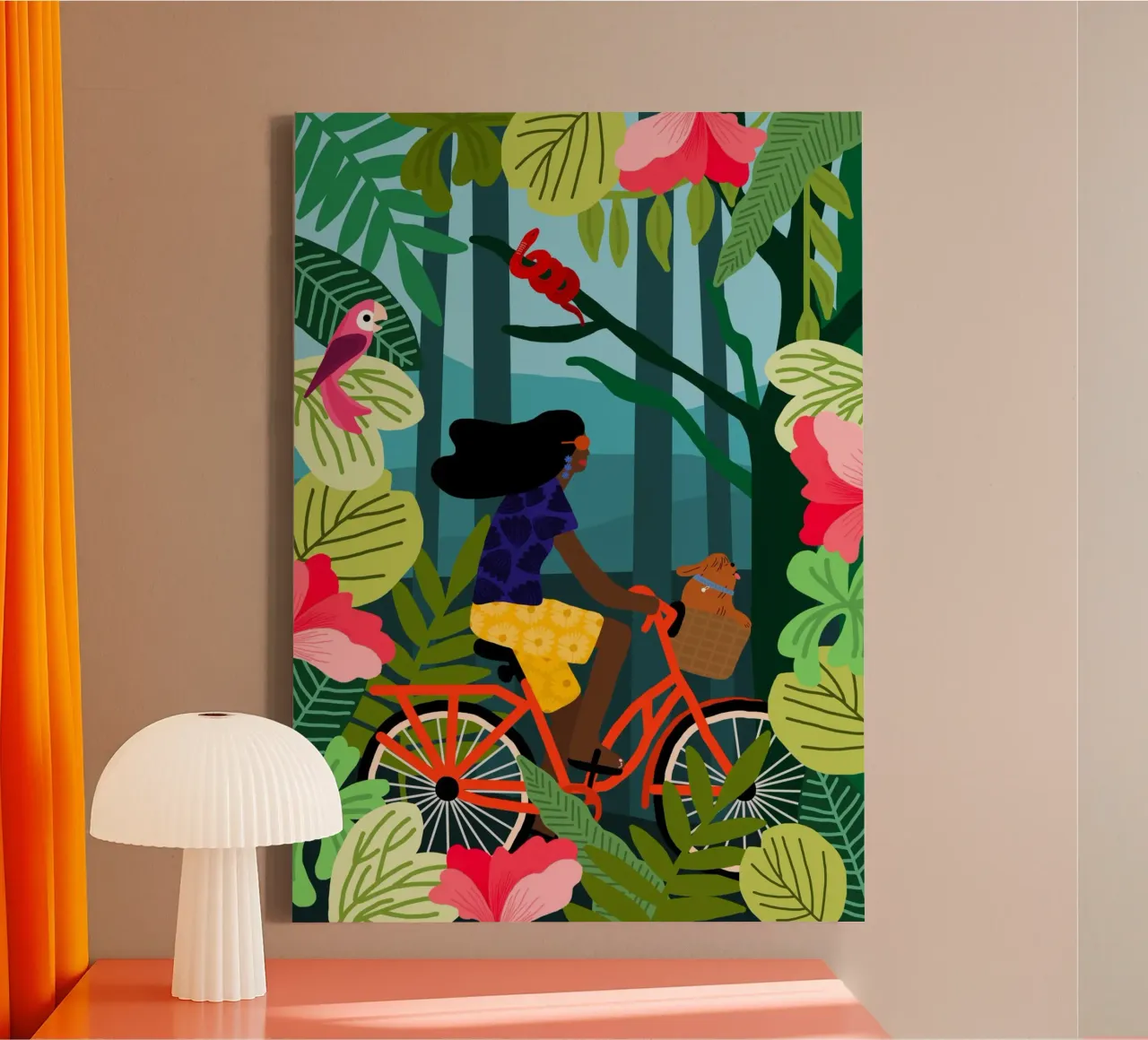 Giungla in bicicletta tela con Cornice a cassetta da Pictufy Sun & Spirit