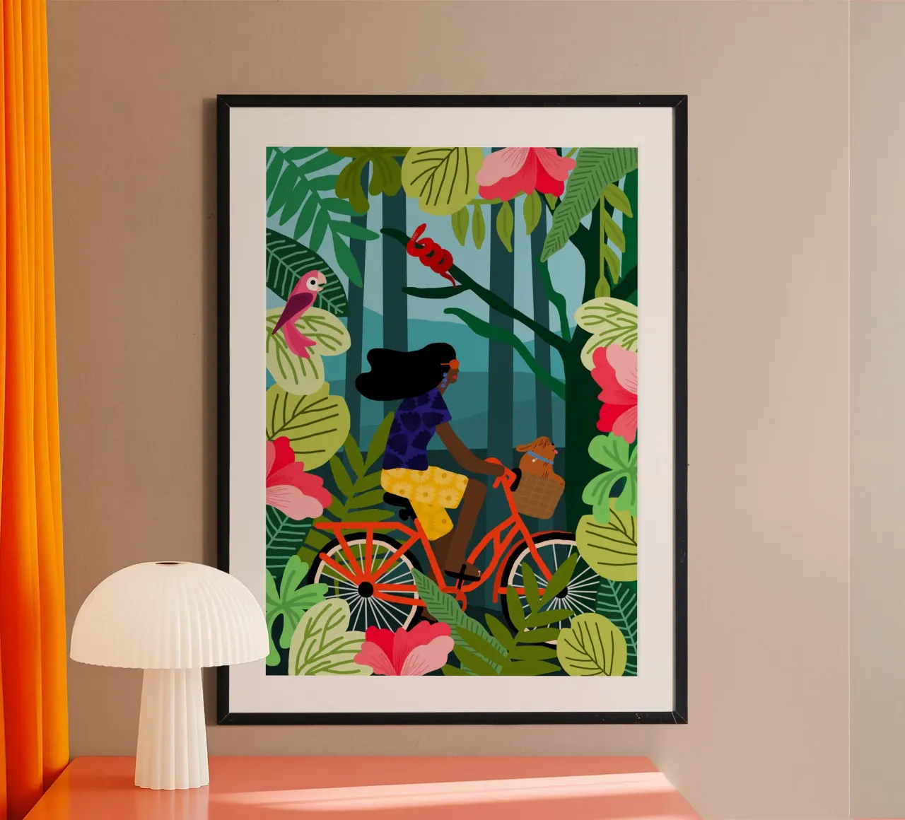Giungla in bicicletta poster con telaio in plastica da Pictufy Sun & Spirit