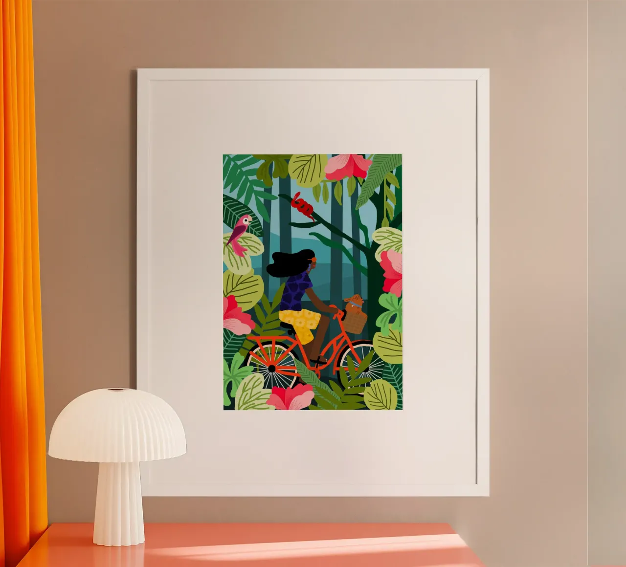 Giungla in bicicletta poster con telaio in plastica da Pictufy Sun & Spirit