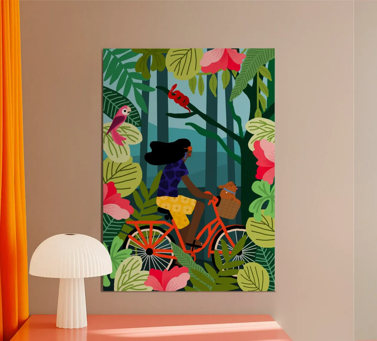 Giungla in bicicletta poster con telaio in plastica da Pictufy Sun & Spirit