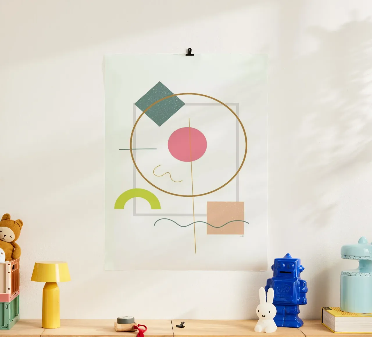 Abstract Flower poster con telaio in alluminio da Linda Gobeta