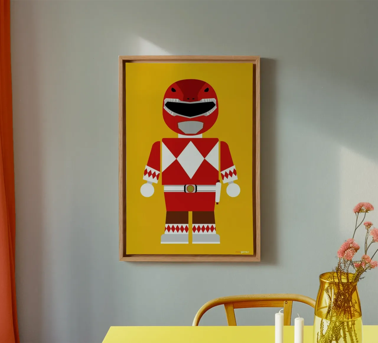Power Ranger Toy Red tela con Cornice a cassetta da Rafa Gomes