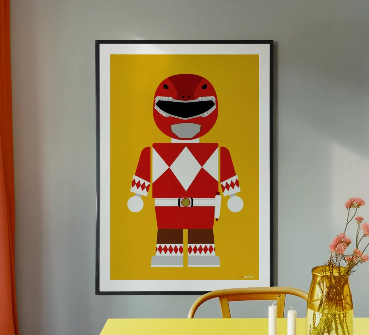 Power Ranger Toy Red carta hahnemühle da Rafa Gomes