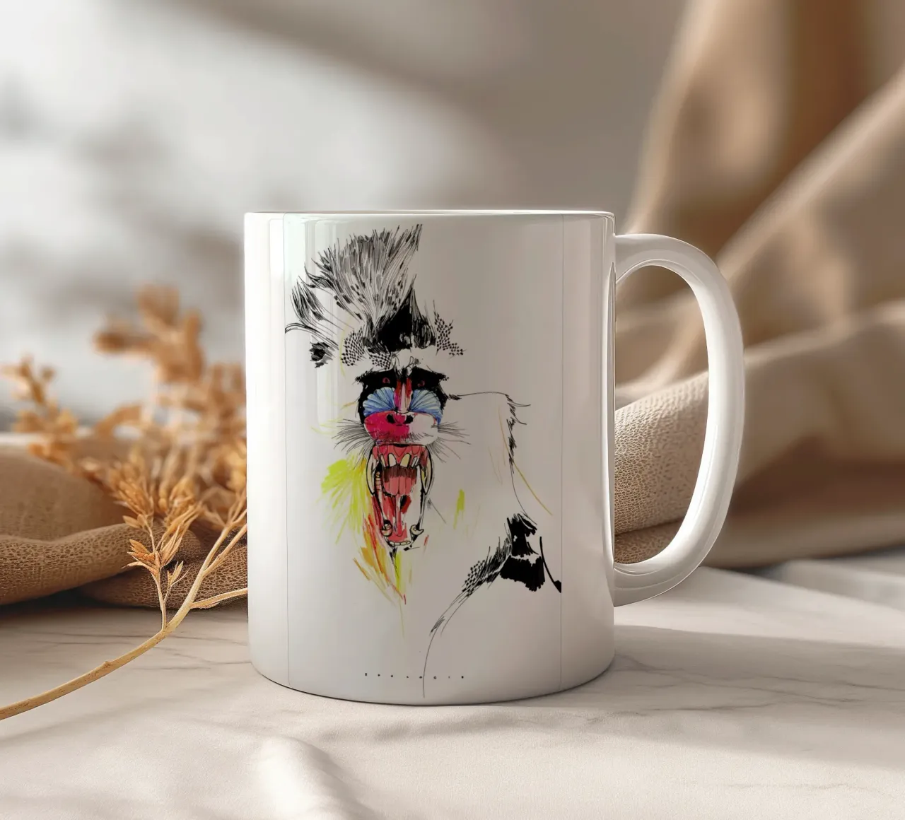 Baboon tazza in ceramica da Mala Alani