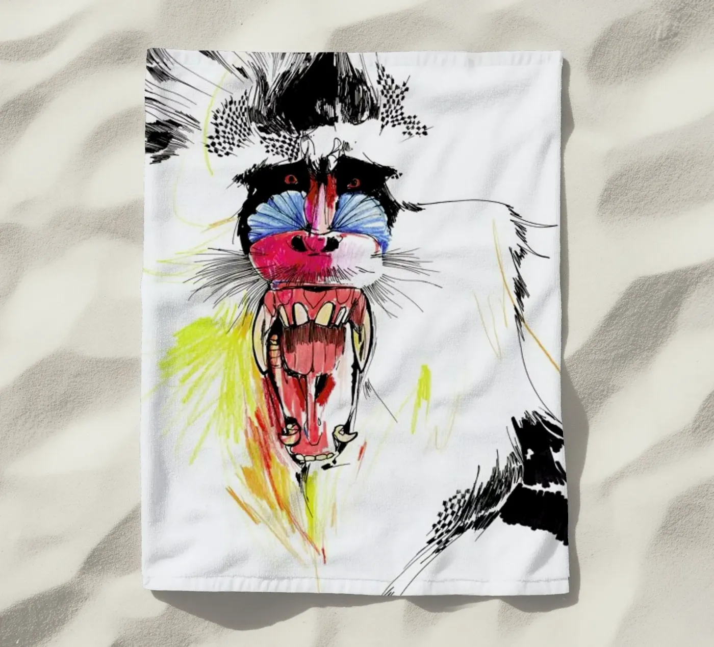 Baboon strandhanddoek van Mala Alani