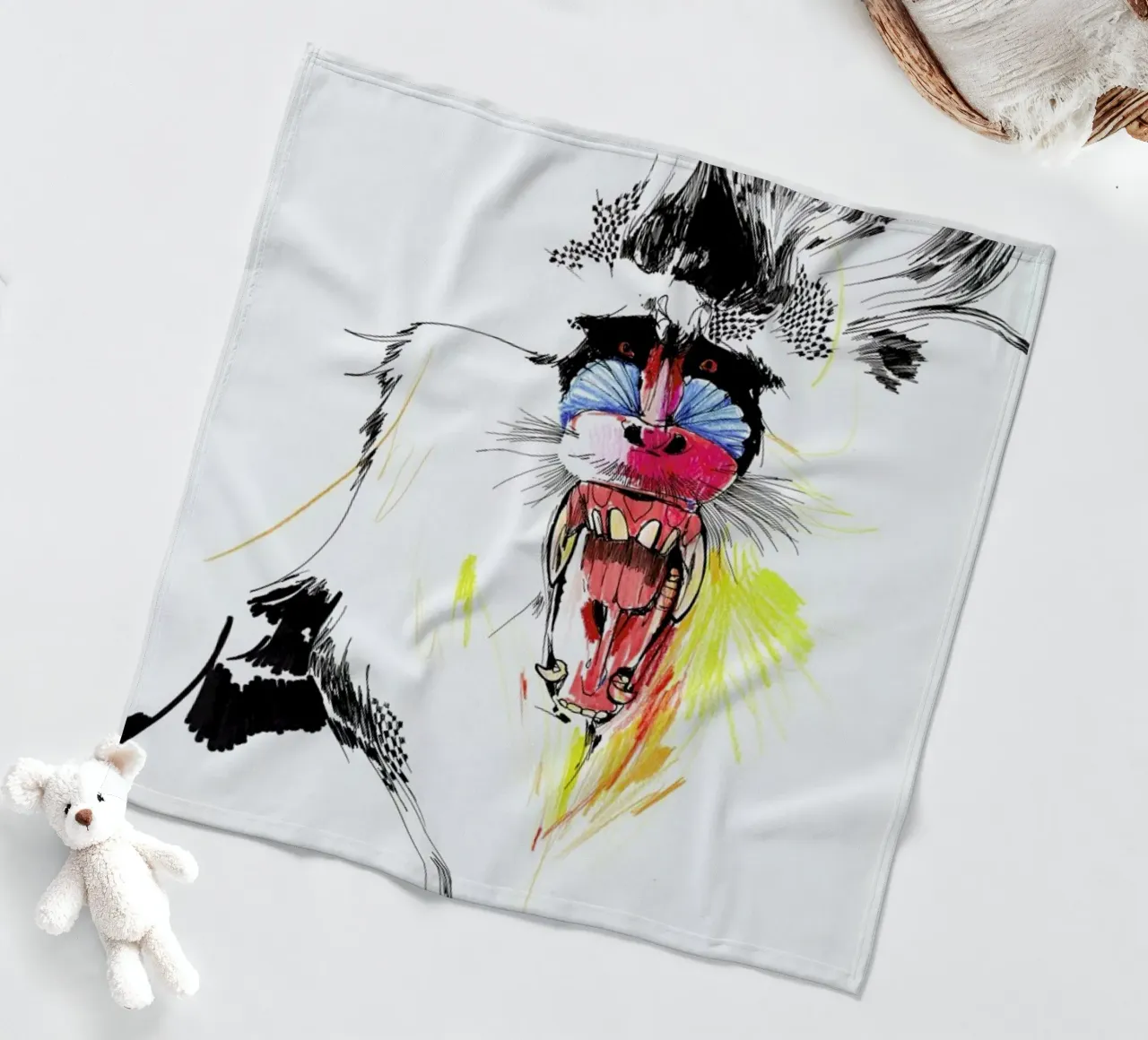 Baboon fleecedeken van Mala Alani