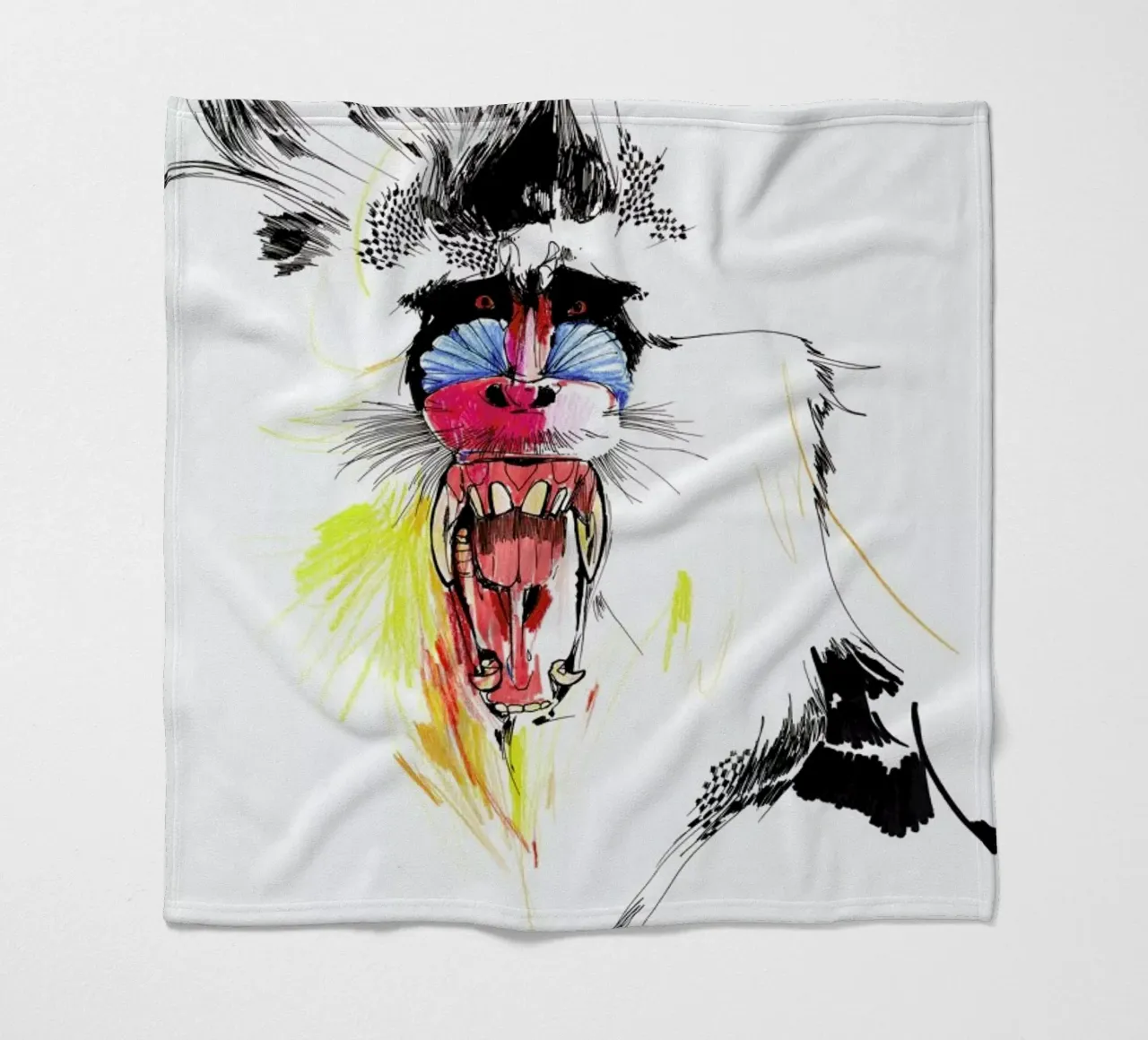 Baboon fleecedeken van Mala Alani