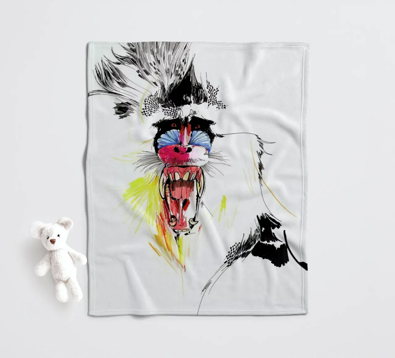 Baboon fleecedeken van Mala Alani