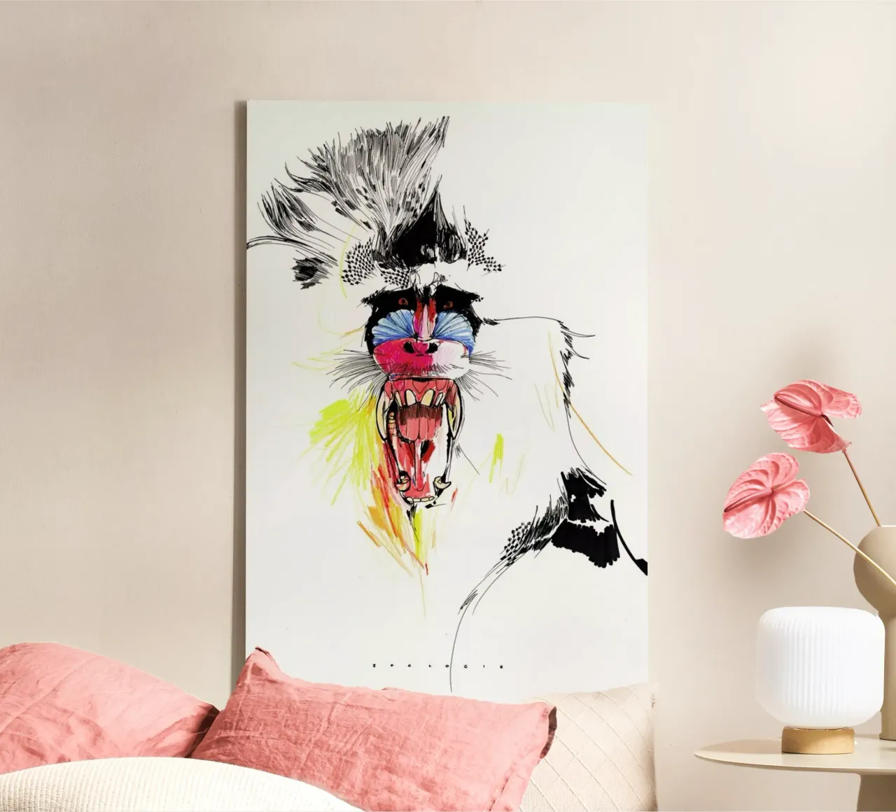 Baboon canvas van Mala Alani