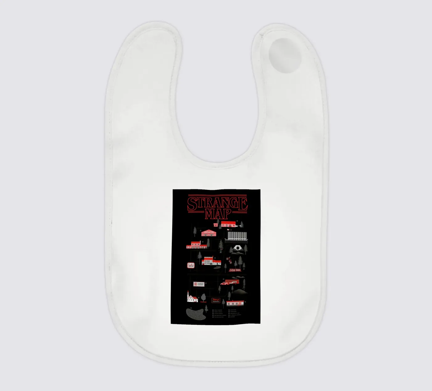 Strange Map baby bib by Róbert Farkas