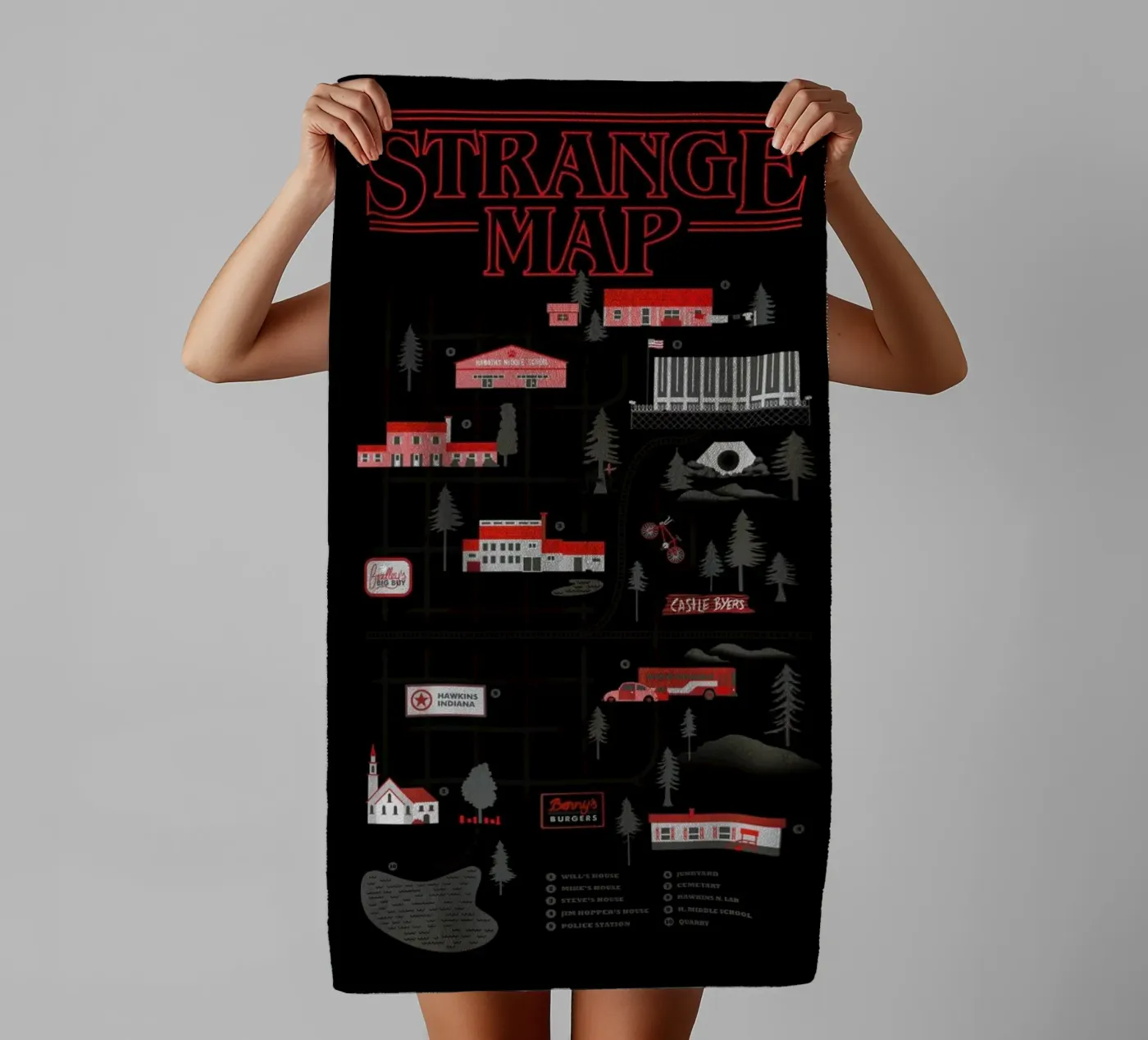 Strange Map badhanddoek van Róbert Farkas