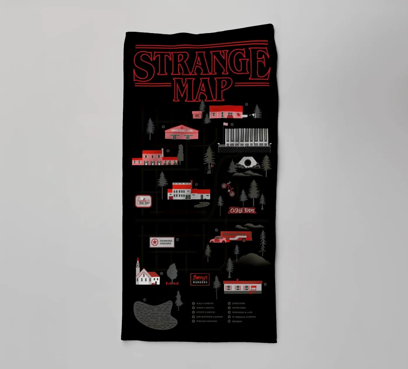 Strange Map badhanddoek van Róbert Farkas